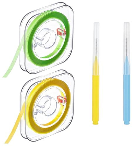 EIHI 2 Pezzi Strisce sbiancanti denti, kit sbiancante denti, fascette sbiancanti per denti, strisce abrasive interdentali, Con 2 bastoncini per il filo interdentale, 20μm/30μm
