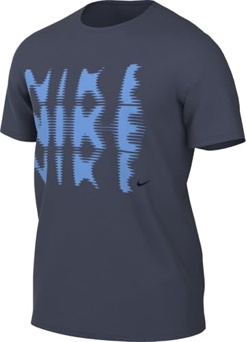 Nike Hyverse Dri-Fit Uv Short Sleeve Fitness Shirt (Men), Thunder Blue/Black, HJ3074-437, L