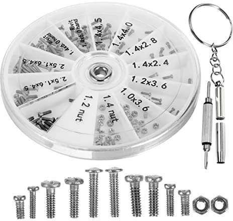MOLUCKFU Sunglass Repair Kit with Screws Eyeglass Fixing Kit for Glasses and Watches Includes Precision Screwdriver Ideal for Home Repairs and Maintenance