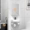 Pounjsd Fregadero de cerámica 38x38cm, Lavabo de baño montado en la pared, Lavabo de esquina de cerámica para espacios pequeños, Lavamanos cuarto de baño, para cocina, aseo, baño,caravana, Blanco
