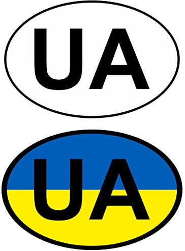 Daged Ukraine Aufkleber Auto Auslandskennzeichen 2 Stück Sticker - Länderkennung Urlaub AKZ