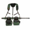 TOURBON Canvas and Leather Carpenters Tool Belt with Suspenders Multi Pockets Electrician Construction Builders Bag