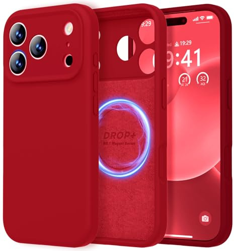 LOVE 3000 Designed for iPhone 17 Pro Max Case, Premium Silicone [Compatible with Magsafe][Soft Anti-Scratch Microfiber Lining] Shockproof Protective Phone Case for Lanyard 6.9, Red
