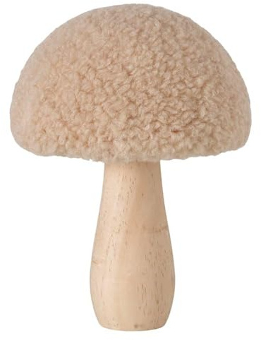 BOLTZE Deko Pilz aus Holz H11cm beige Herbst Figur
