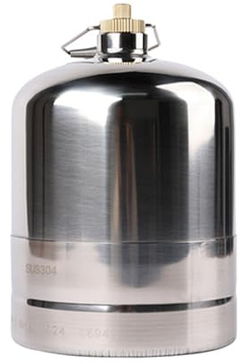 Camping Gas Fuel Canister Empty Refillable for Gas BBQ Outdoor Cooking Silver 1.35L