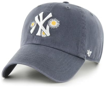 47 Brand MLB Clean Up Icon Daisy Strapback Cap New York Yankees Vintage Navy