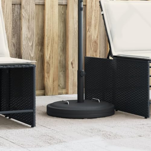 Pied de parasol avec poignées, pied rond de 25 kg, compatible avec mât de 38/48 mm de diamètre, rempli de béton, pied stable pour jardin, balcon, terrasse, coupe-vent et peu encombrant