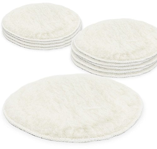 BITUXX® 180mm Polierpad Wollpad Polierfell Wollpuffer für Autopoliermaschinen (10x)