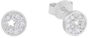s.Oliver Ohrstecker 925 Sterling Silber Mädchen Kinder Ohrschmuck, mit Zirkonia synth., Silber, Stern, Kommt in Schmuck Geschenk Box