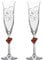 Sektgläser Champagnergläser L'Amour, Sektkelch, Sektflöte 2er Set mit Gravur persönliches Geschenk zur Hochzeit, Jahrestag, Valentinstag, Herz:rot