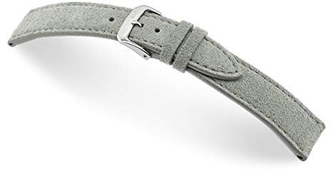 RIOS1931 Franklin 20mm Vintage Wildleder Ersatz Uhrenarmbandband handgemacht in Deutschland Klassisch hautfreundlich grau