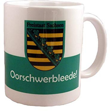 Sachsen Tasse Oorschwerbleede Porzellan Höhe 10cm