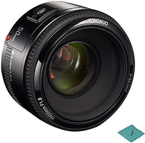 Yongnuo YN50 mm F1.8 Obiettivo Prime Standard Grande Aperture Auto Focus Obiettivo Compatibile con Canon EF Mount Rebel DSLR Camera