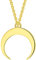 JO WISDOM Damen Halskette mit Sichel Mond Anhänger Astro in 925 Sterling Silber mit gelb vergoldet, 42+3 cm lang,Schmuck für Frauen