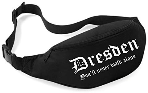 Uglyshirt89 Dresden Bauchtasche | Ultras Fussball Sport Fan Tasche (Schwarz)