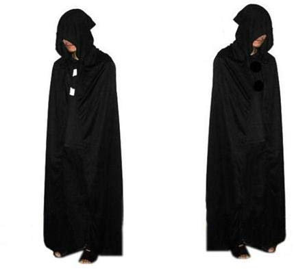 Herren Damen Kapuzenumhang Halloween Umhang Weihnachten Samt Umhang Raven Vampir Cosplay Capes Halloween Zauberer Hexe Kostüm volle Länge Dress Up Geist Cloak Poncho Robe Cape Cosplay Kleidung