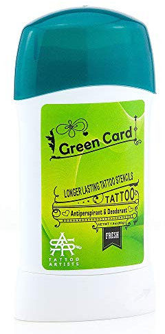 TATTOOCHEST - Tattoo Transfer Creme - Green Card Gel Pen Speed Stick Tattoo Haut Lösung Green Card Seife, Gel, Stencil Stift - Regular Deodorant 8 Oz (60 g) Great Clean Sent NOWOŚĆ