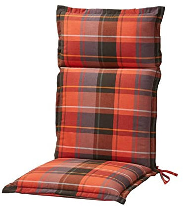 elGiga Hochlehner-Auflage 1-Stück Club rot 120 x 50 x 9 cm für Gartenstuhl, hochwertig, waschbar und pflegeleicht