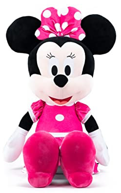 Simba - Disney Peluche Minnie, 6315872686X02, con abito fucsia, 80 cm, + 0 mesi
