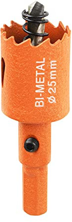 Meccion Bi-Metal Hole Saw Drill Bit HSS Fast Hole Cutter with Arbor and Centring Drill for Wood, Sheet Metal, Plasterboard, Iron, Plastic (25mm)