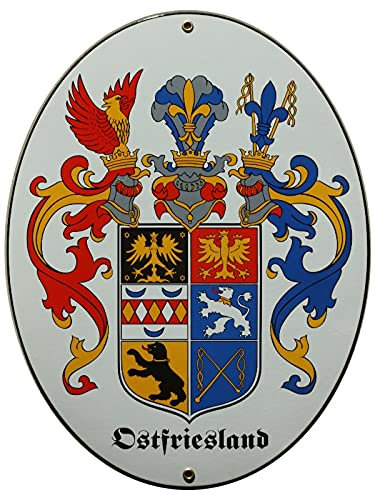 elina-email-schilder Ostfriesland Emaille Schild Ostfriesland 28,5 x 37,5 cm Emailschild Oval.