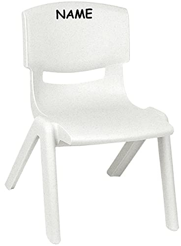alles-meine.de GmbH Tisch & Stühle Sitzgruppe Artikel & Farbe frei wählbar Kinderstuhl - weiß - meliert - inkl. Name - bis 100 kg belastbar/stapelbar/kippsicher - für I..