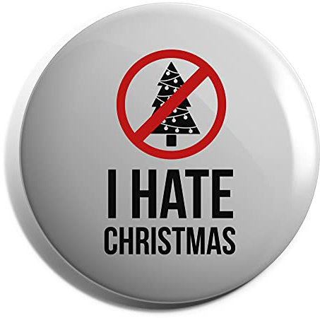 Hippowarehouse I hate Christmas anti holiday spirit funny sign christmas tree announcement Badge Pin 25mm