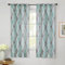 Beauoop Mintgrün Voile Vorhänge Leinenoptik Rautenmuster Gardinen mit Ösen Geomertrisch Marokkanisch Halbtransparent Ösenvorhang Dekoschal für Schlafzimmer Wohnzimmer 2er Set, 127 x 175cm (HxB)
