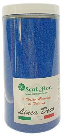 Seat Flor srl® Sabbia colorata, sabbia per decorazioni, sabbia per wedding, sabbia mis. 0.3/0.7 mm. in barattolo da 750 gr. (25 colori disponibili) (Navy blau)
