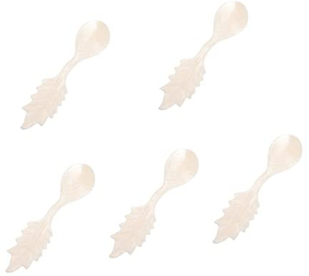 Cabilock Vintage Geschirr 5Pcs Server Natürliches Design Shop Shell Honig Teelöffel Zum Servieren Eislöffel Gadget Restaurant Rührer Chiller Bar Multifunktionale Creme Mutter Rühren Geschirr Vintage
