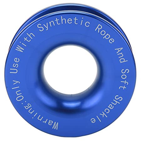 Snatch Block Winch Snatch Recovery Ring 41000lbs Block Pulley Towing Ring für 7/16 Zoll 1/2 Zoll Softschäkel mit 3/16 Zoll 1/4 Zoll 3/8 Zoll Seilen(Blau)
