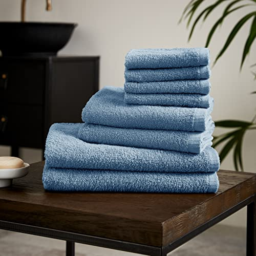 Catherine Lansfield Quick Dry Cotton 8 Piece Towel Set Blue
