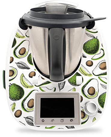 Deko Schutz Aufkleber kompatibel mit Küchenmaschine Thermomix TM5 Design Sticker Klebefolie Zubehör Küchengerät wasserfest selbstklebend RX041 (08 Avocado)