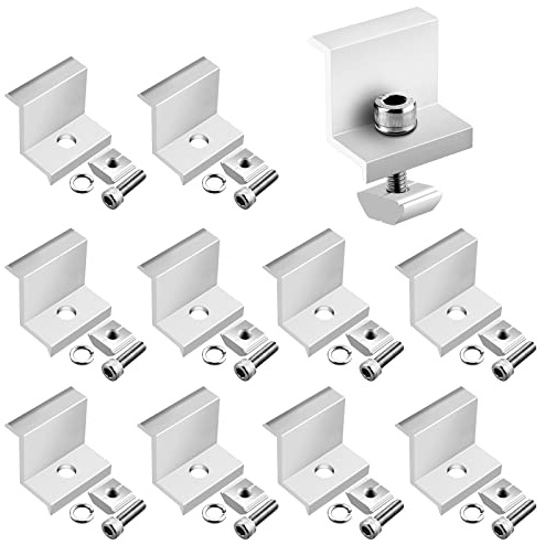 GETLITOOL 10x Endklemmen 35mm Solarmodul Halterung, Photovoltaik Modulklemmen Befestigung Solarpanel Randklemme, Aluminium Solarmodul Halterung für Balkonkraftwerk, Wohnmobile, Boote, Dächer, Wände