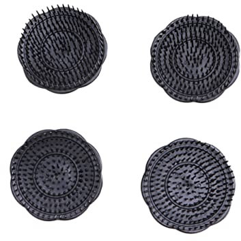 minkissy 4pcs Silicone Hair Scrubber Beard for Men Hair Brush Round Shower Comb Pocket Comb Portable Hair Palm Brush Massage Brush Massager Hair Shampoo Brush Hair Scalp Brush