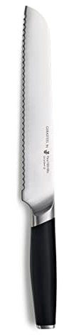 Paul Wirths CERASTEEL Brotmesser | Bruchfeste & extrem scharfe Klinge aus Keramik & Edelstahl | Klingenlänge: 20 cm | Glasfaser-Griff ergonomisch | Brotmesser Wellenschliff | Keramik Messer