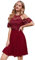 BeryLove Abito da sera elegante per matrimonio, abito da festa della gioventù, abito da donna, elegante in chiffon, rosso scuro, M