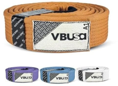 Victorbudo USA Rustic Series BJJ Belt,Judo Belt, Jiu Jitsu Pro BJJ Belts with Sleeve Bar for Ranking Stripes Size A1 - A4, Brown, A3