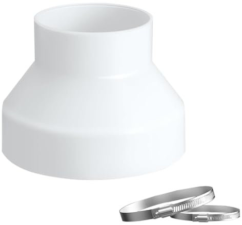 gvivej Reducer Connector Reducer for Ventilation System, φ150-100 mm Reducer, Ventilation Pipe ABS Round Pipe, for Kitchen Hoods, Dryers and Ventilation Devices, GVIVEJ-001
