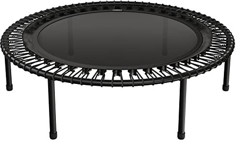 bellicon Fitness Trampolin 125cm (Schwarz) | Stabile Schraubbeine & Seilring-Federung bis zu 200 kg (Ultra Stark) | 3-teiliger Rahmen | Made in Germany