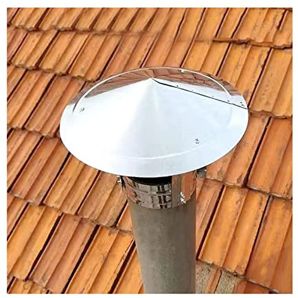 Schornstein-Kegel-Top-Regenkappe, rundes Rauchdach für winddichten Regenabzug, Schornsteinkappen, runde Dachkappe aus Edelstahl für alle Wetterbedingungen, anpassbar, d12 cm/4,72 Zoll