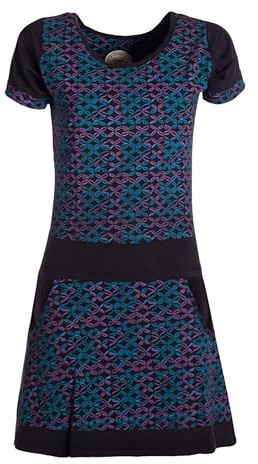 Vishes - Alternative Bekleidung - Damen Longshirt-Kleid Kurzarm Mini-Kleid Tunika-Kleid T-Shirtkleid