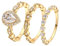 Stfery Goldring Damen 750 Echtgold Ring für Frauen 1ct Tropfen Moissanit Ring Damen Nickelfrei