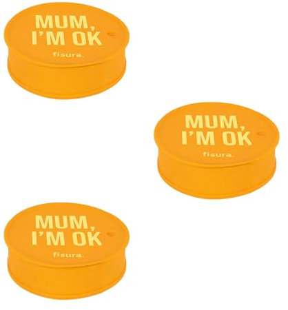 Fisura – Tapa vasos antidroga Mum, I'm ok 3 unidades. Protector de bebida original. Cubierta para bebidas reutilizable. Protección de vaso antiderrame hecho de silicona. 3 unidades
