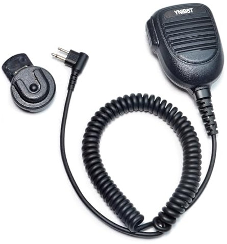 YNIBST 2 Pin M Plug Walkie Talkie Speaker Microphone, Shoulder Mic with Reinforced Cable and Mic Hanger for Motorola GP XTN CLS Spirit CT PRO RDX Series Two-Way Radios