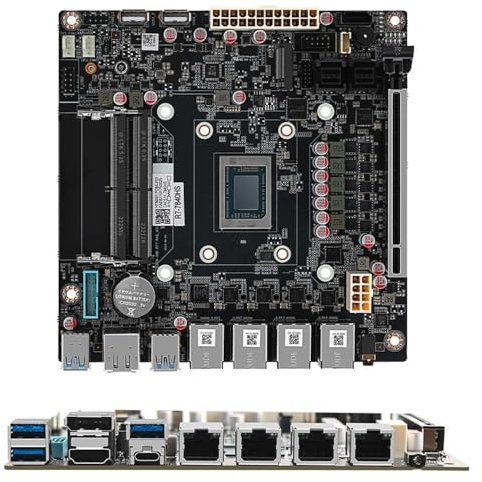 KingnovyPC Ryzen 7 8845HS 9-Bay NAS Motherboard USB4 4X 2.5G i226-V Network 9X SATA3.0 2X M.2 NVMe PCIE X16 2X DDR5 17X17 ITX Firewall, No Ram No Storage