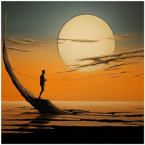 Wallario Wandbild aus Acryl, 50 x 50 cm, freischwebende Optik - Einsam im Sonneruntergang