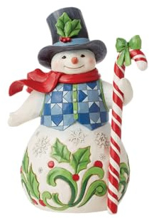 Heartwood Creek by Jim Shore Snowman with Candy Cane Figurine