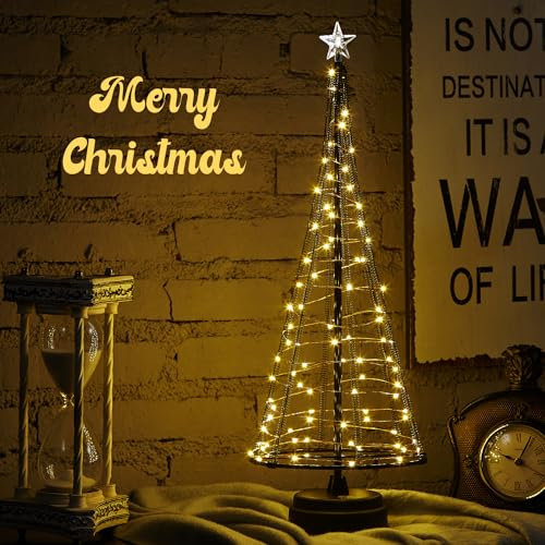 HONESTY Árbol de Navidad retráctil mini USB, 16,7 pulgadas de alto x 6,3 pulgadas de ancho para una decoración interior brillante perfecta para el hogar, hotel, bar y oficina – Accesorio festivo de