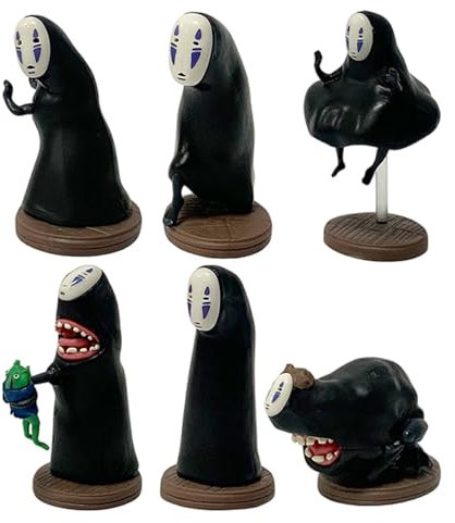 6 Stück Collectible Figures, Desktop Statues, Faceless Figurine Toys, Creative Movie Statues, Desktop Collectible Figures, Anime Figuren Ornaments 2,95 Zoll für Home
